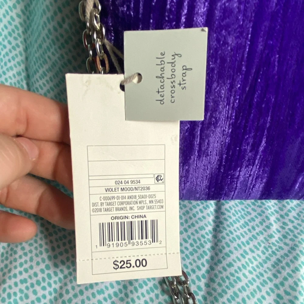 A New Day Purple Velvet Like Purse